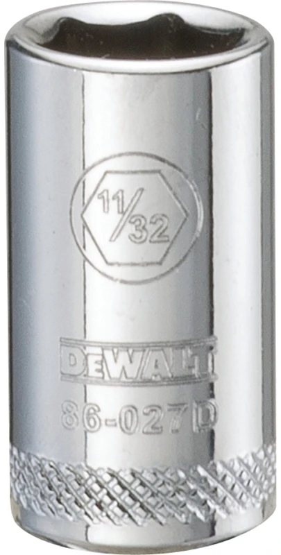 Shallow 6-Point SAE Socket 11/32 Inch 1/4 Inch Drive