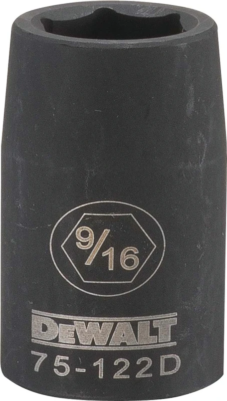 Six-Point SAE Impact Socket, Black Oxide Finish, 1/2 Inch Drive, 9/16 Inch Size