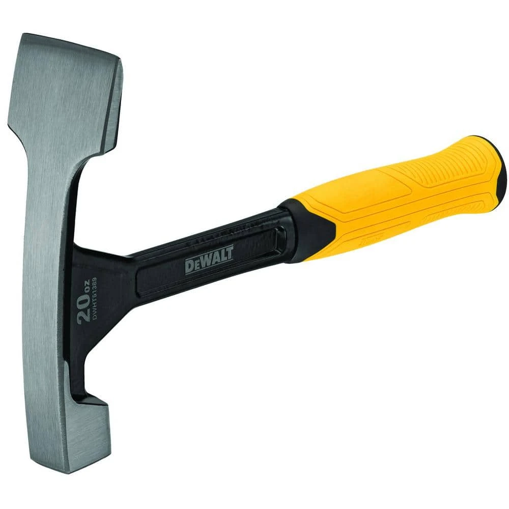 20 Ounce Bricklayer Hammer with Durable Steel Head and Comfortable Handle