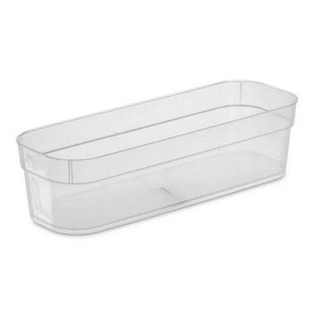 Narrow Storage Trays, Clear, 9-3/4 x 3-1/2 x 2-1/2 In., 3-Pk.