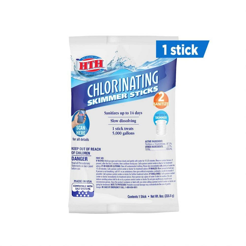 Pool Chlorine Sticks 8 Ounce for Sanitizing and Maintaining Swimming Pool Water
