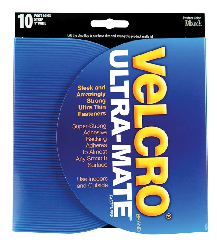 Industrial Strength Fastening Tape, Low Profile, Black, 10 Ft. x 1 In.