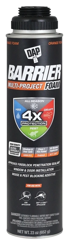 Barrier Multi-project Gun Foam, 23 Oz., Orange - High Density Insulation