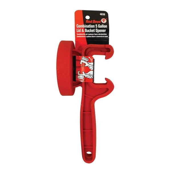 Combination Five Gallon Lid and Bucket Opener Tool