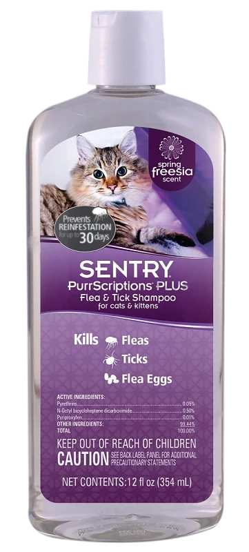 Purrscriptions Flea & Tick Cat Shampoo, 12 Oz. With 30-day Control