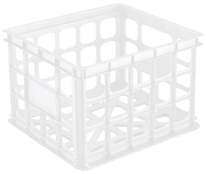 15.25 In. X 13.75 In. X 10.5 In. White Storage Crate - Multi-purpose