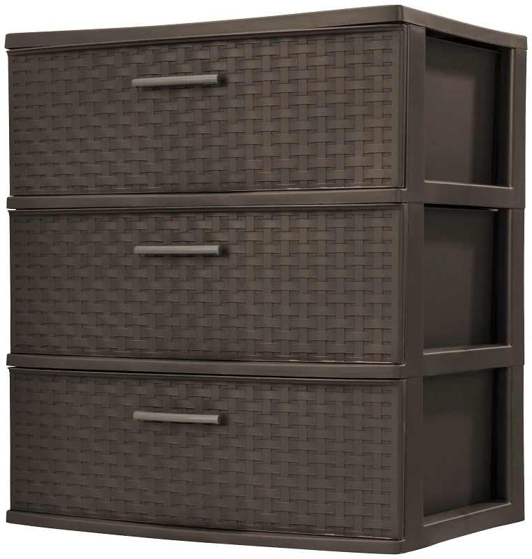 Weave Tower, 3-drawer, Espresso, 15.825 X 21.875 X 24-inches