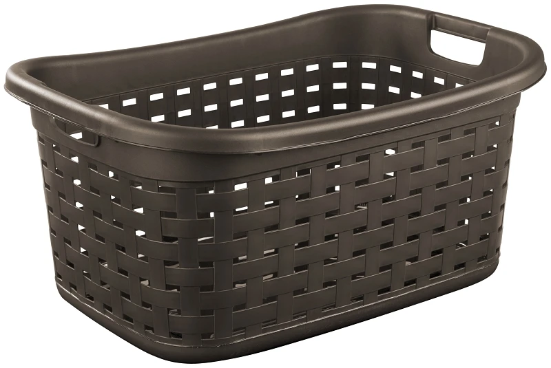 Weave Style Laundry Basket in Espresso Finish, 26 Inches Diameter