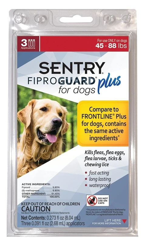 Fiproguard Plus Flea & Tick Squeeze On, 45-88-Lb. Dogs, 3-Pk.
