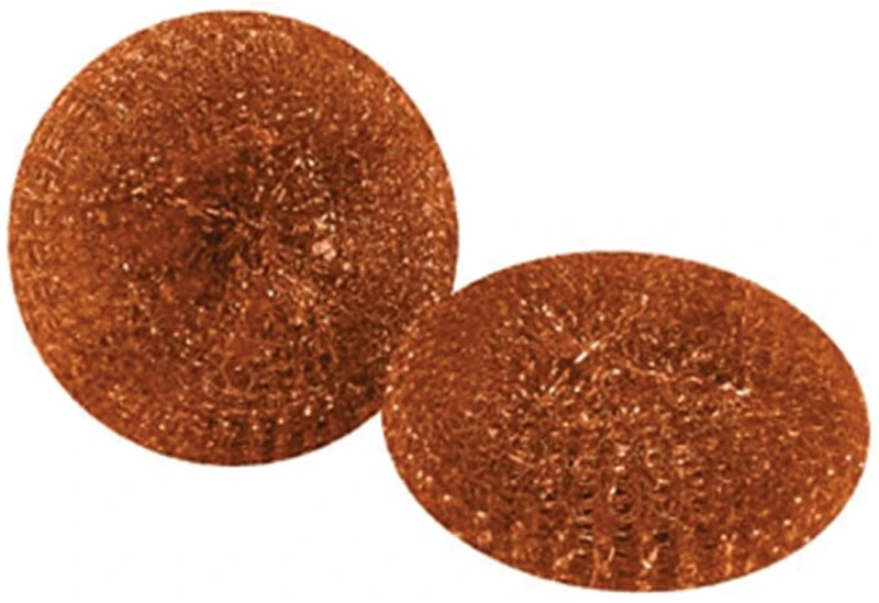 Mesh Scouring Pads, Copper Coated, 2-Pk.