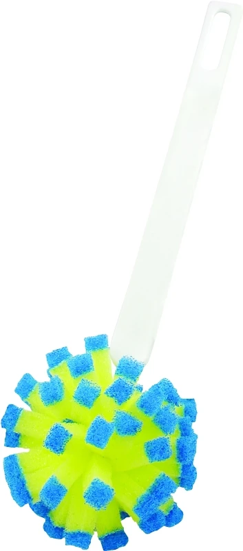 Bottle And Jar Scrubber With Long Handle And Non-abrasive Sponge