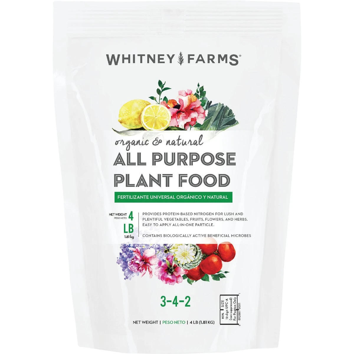 4 Lb. Organic & Natural All Purpose Plant Food, 9-2-6 Analysis