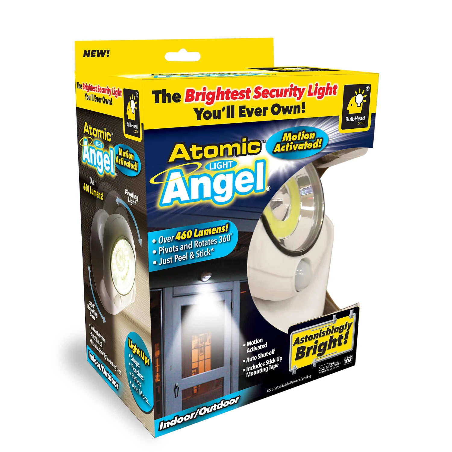 Atomic Beam Led Light Angel, Motion-activated, 460 Lumens, Model 12742-6, Peel & Stick