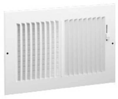 White 3-Way Wall Register, 10 Inches by 4 Inches