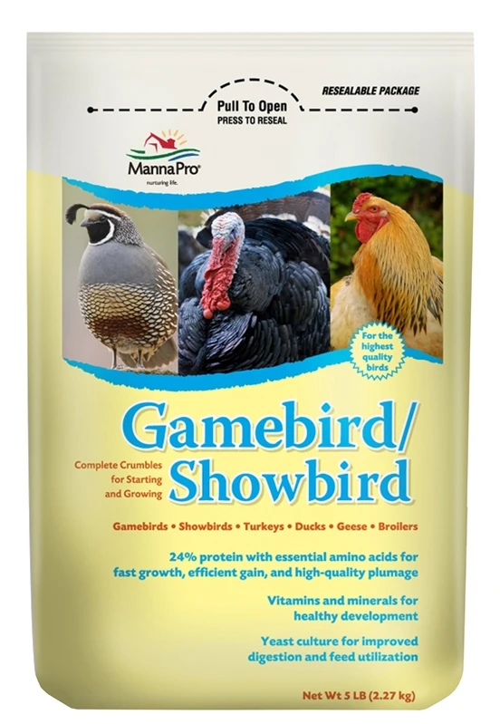 Gamebird & Showbird Feed Crumble, 5 Pounds - Complete Poultry Nutrition