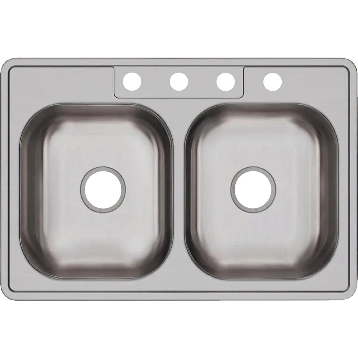 Dayton Double Bowl 33 In. X 22 In. X 6-9/16 In. Deep Stainless Steel Kitchen Sink