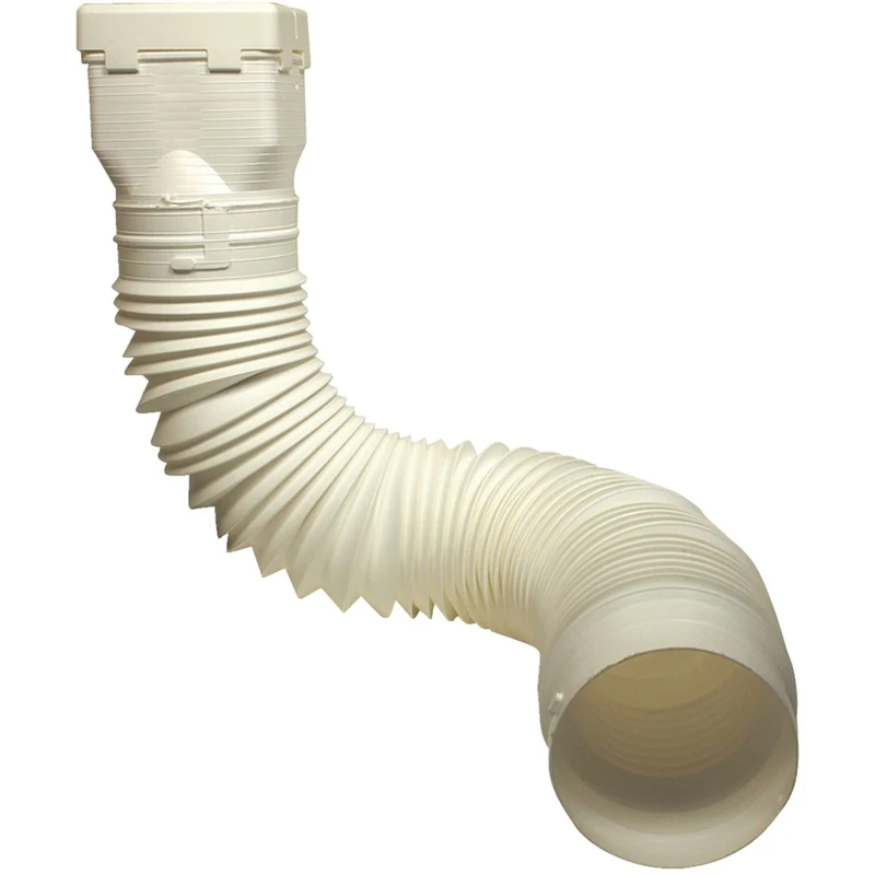 Ground Spout 22 In. To 48 In. White K-style Polypropylene Downspout Extender