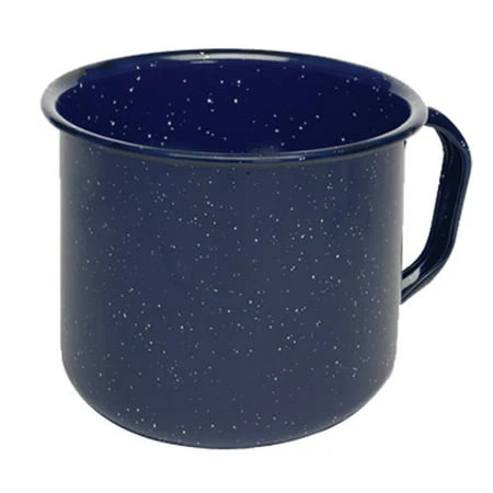 1.25 Quart Blue Speckled Enamel Mug For Indoor And Outdoor Use