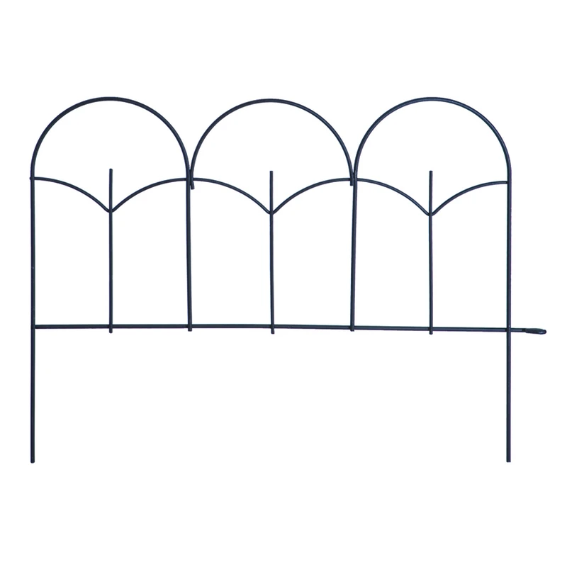 Panacea 18 In. L X 14 In. H Steel Black Triple Arch Finial Fence Section