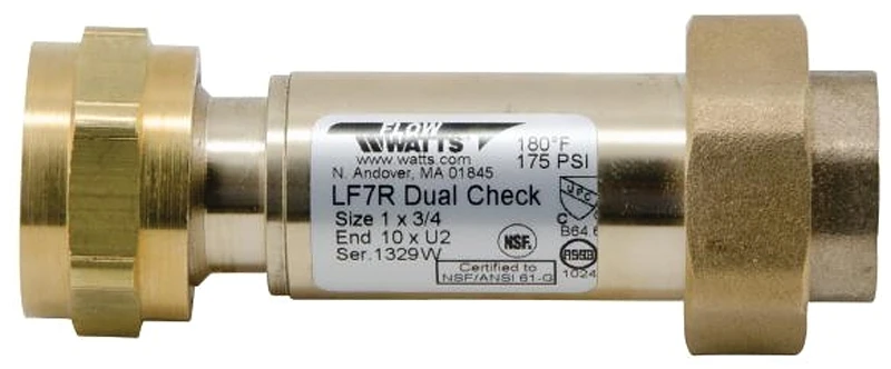 3/4 In. Bronze Dual Check Valve Backflow Preventer Lf7ru2-2 3/4