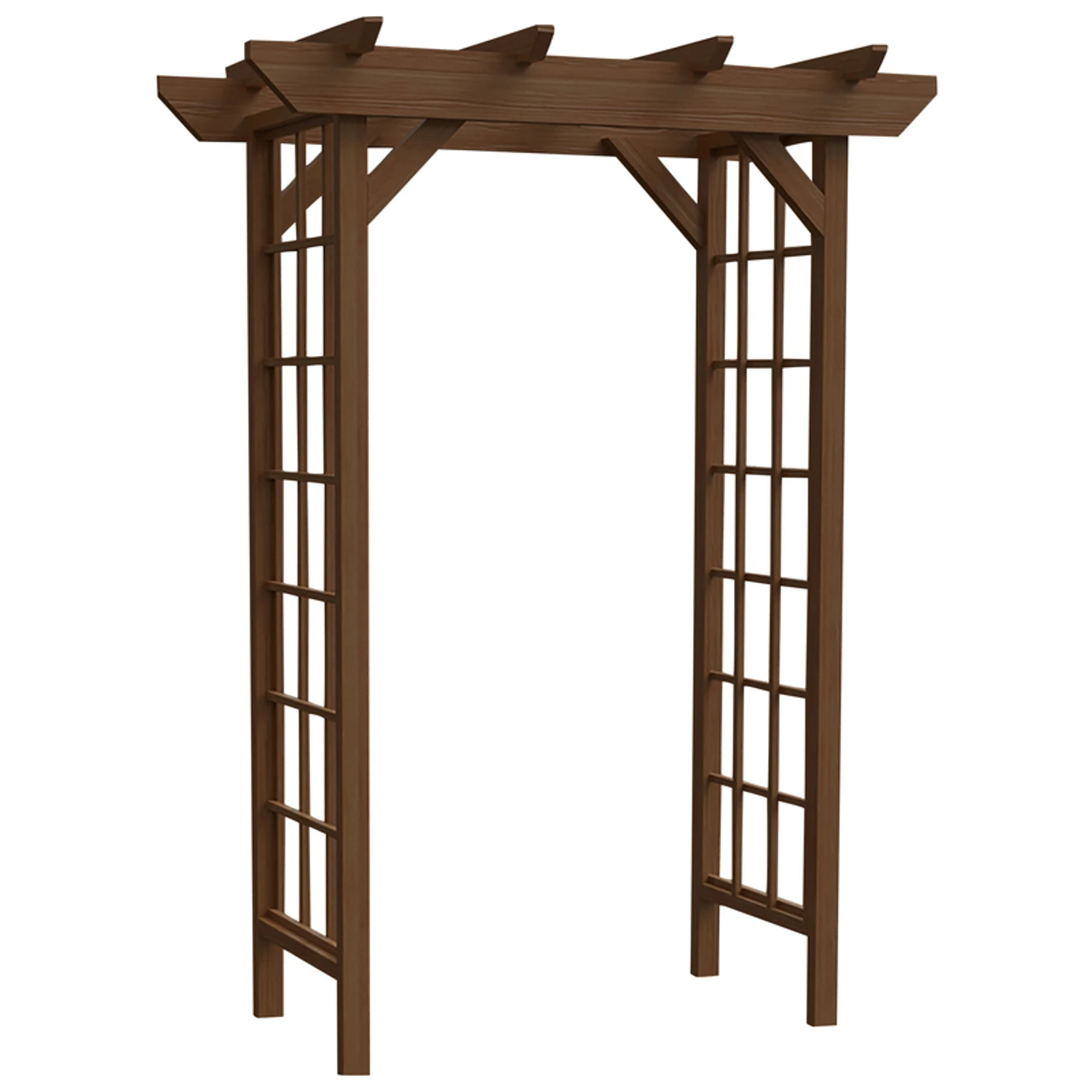 84 In. H Brown Ponderosa Pine Arbor With Overhead Pergola