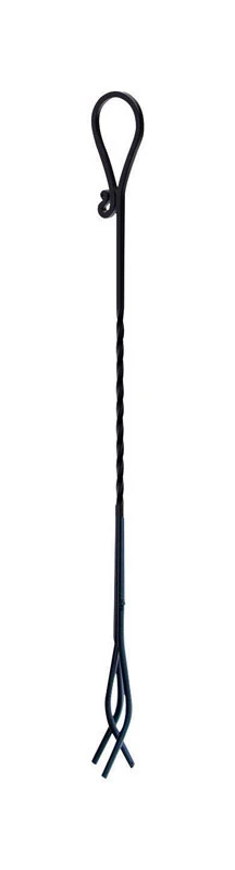 Panacea Black Powder Coated Steel Fireplace Tongs, 37-inch Durable Design