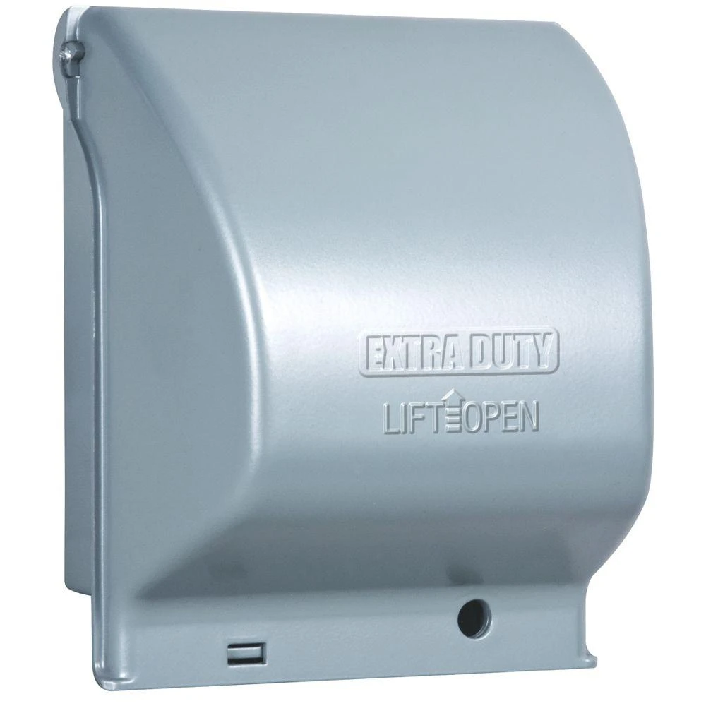 2-gang Vertical Outlet Cover, Grey Metal, Model Mx6200