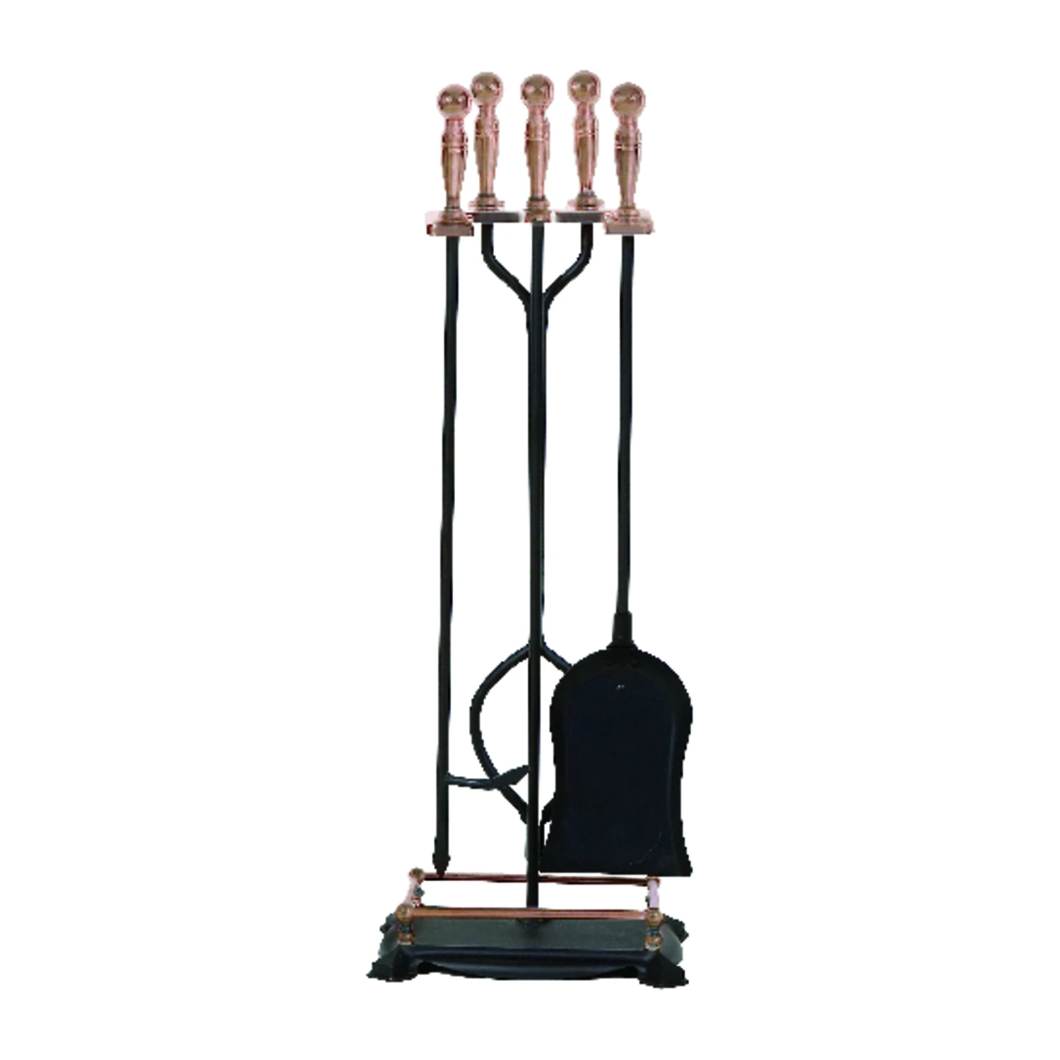 Black Antique Metal Fireplace Tool Set - 5 Pieces, 30" Height