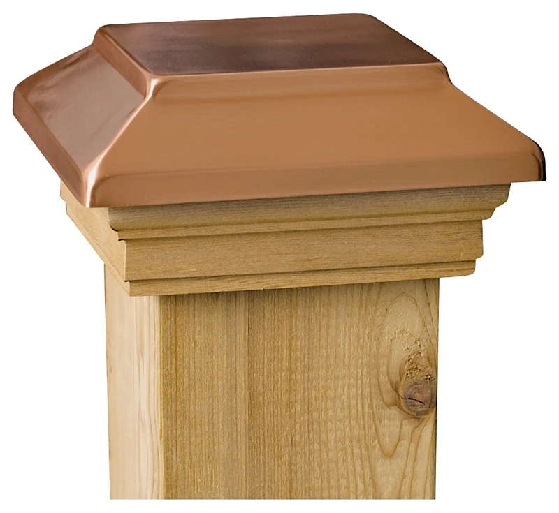Victoria Copper Plateau Post Cap for 4 by 4 Inch Posts