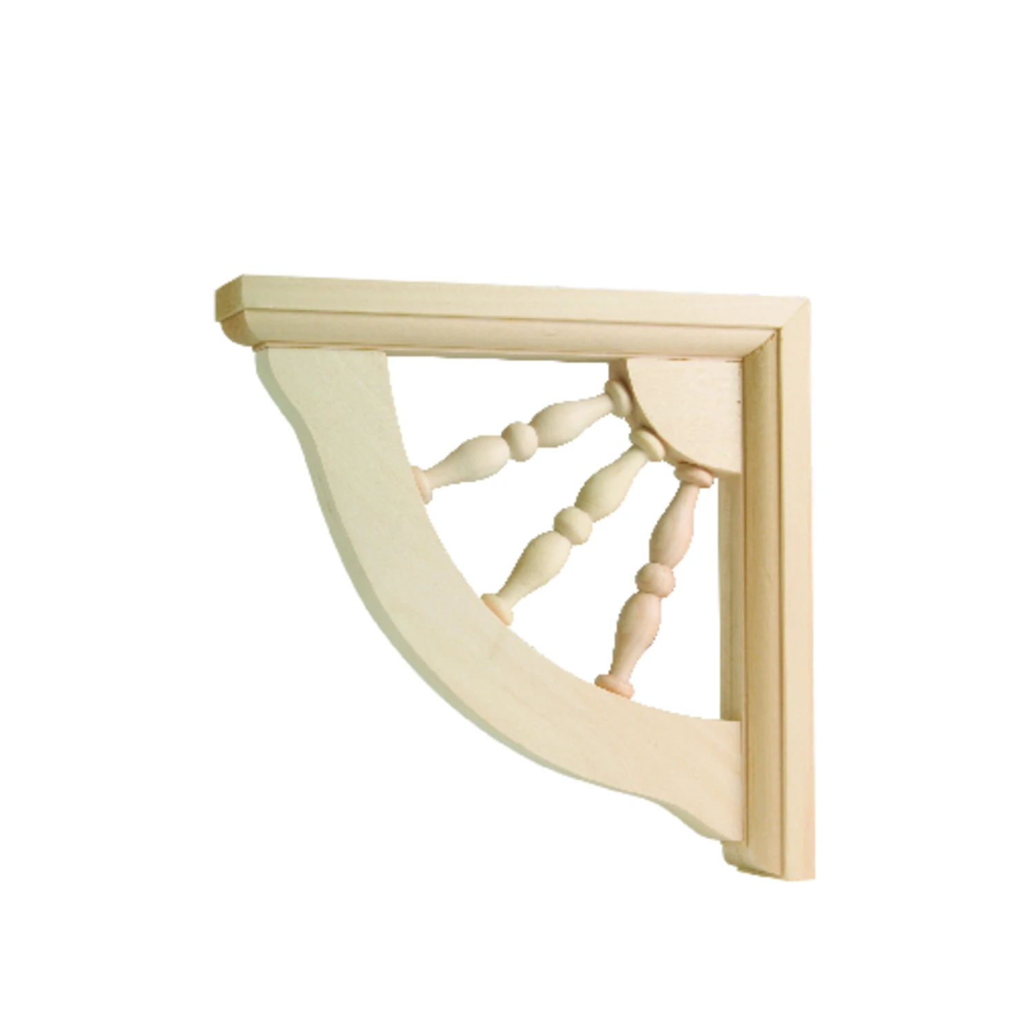 Spindle Corbel 7" L X 1-1/2" W X 7" H, Pine, 2 Count, Keyhole Mounting