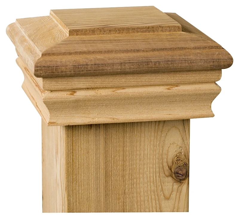 4 In. X 4 In. Cedar Newport Classic Press-on Post Cap