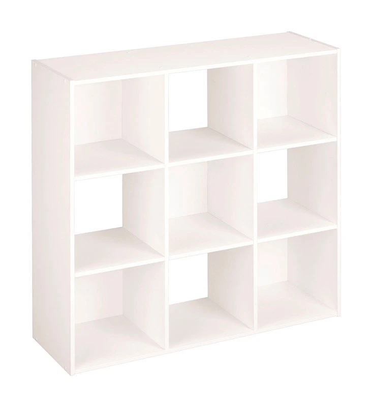 9-Cube Cubeicals Stackable Storage Organizer, White, 35-7/8 x 35-7/8 x 11-5/8-In.