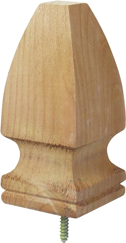 3-1/8 In. X 6-3/4 In. Treated Wood Gothic Post Cap - Natural Finish