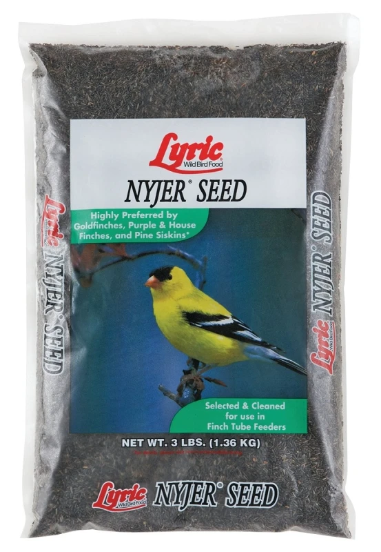 Nyjer Bird Food Seed, 3 Pound Bag, High-Energy Small Seed for Finches and Songbirds