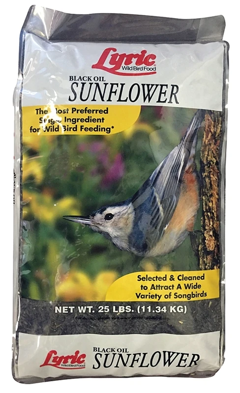 Black Oil Sunflower Seed Bird Food, 25 Pounds - Attracts Songbirds