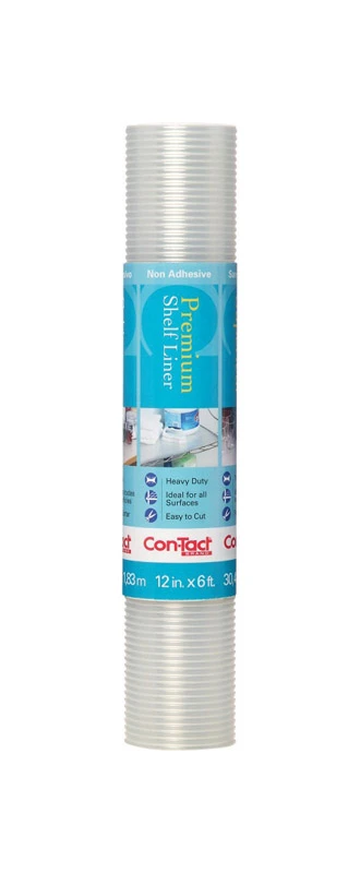 6 Ft. L X 12 In. W Clear Ribbed Non-adhesive Shelf Liner