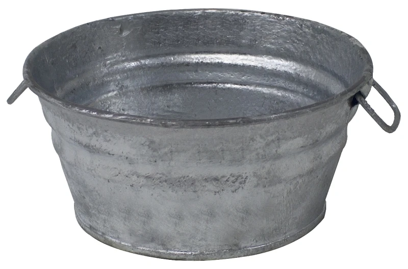 1 Quart Hot Dipped Steel Low Round Flat Tub - Model 101lft