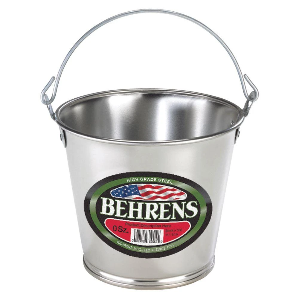 2-quart Galvanized Steel Water Pail With Wire Bail Handle