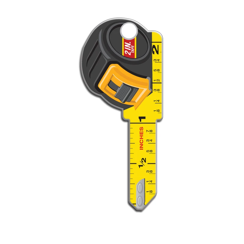 Kw11 Tape Measure Design Decorative House Key Blank - Brass