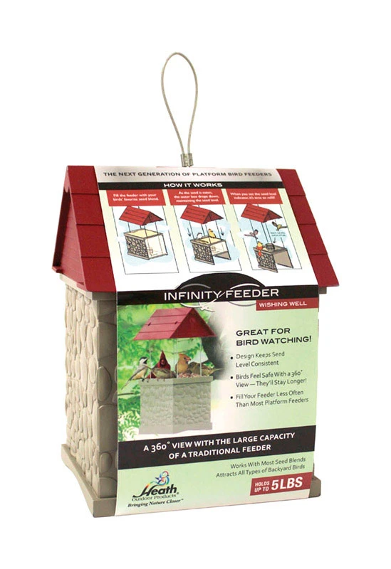 Infinity Bird Feeder Wishing Well, Holds 5 Pounds, 360 Degree View