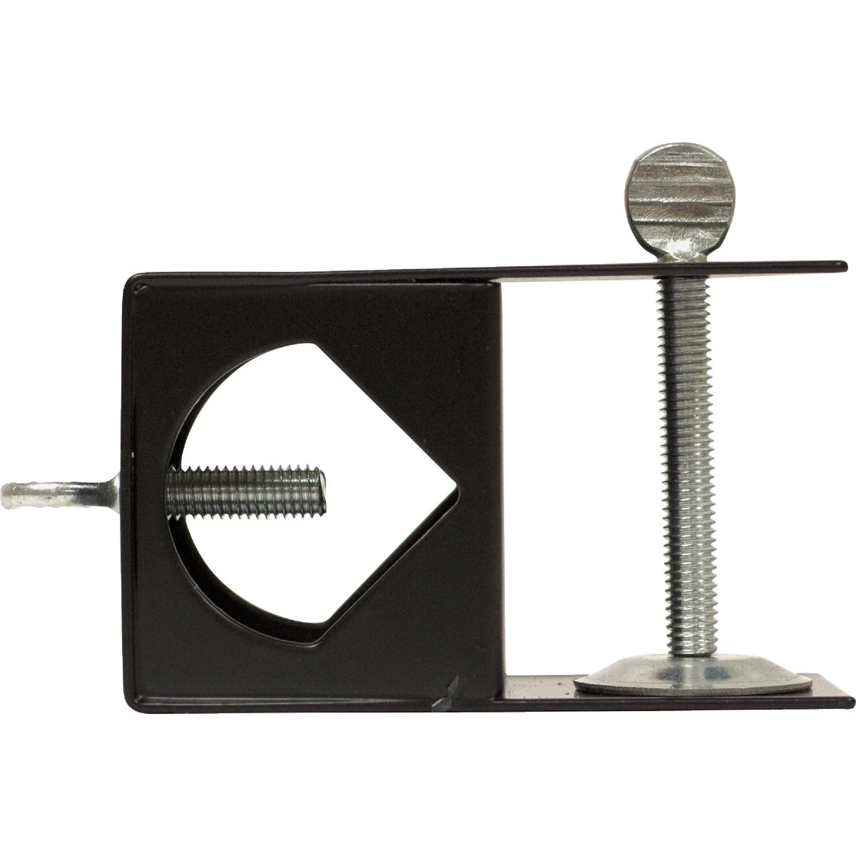 Black Metal Patio Torch Mounting Bracket - Universal Deck Clamp For Torches