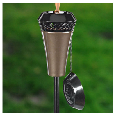 Island King 6-foot Steel Patio Torch - Large Garden Flame Torch