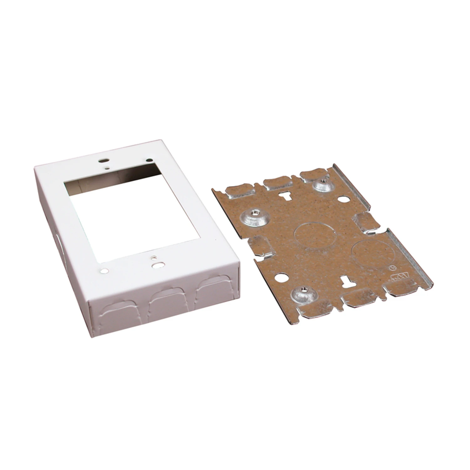 Metal Electrical Outlet Box, 1 Inch Depth, White Finish