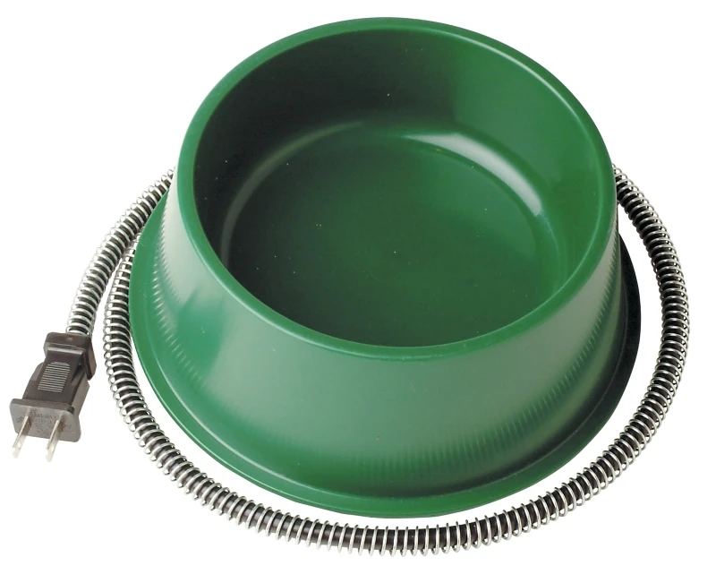 1 Qt. Green Heated Pet Bowl, 25-watt Thermostatically Controlled