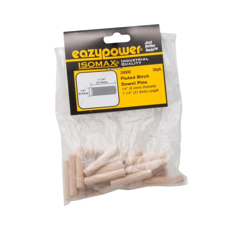 Fluted Dowel Pin, 1/2 x 1-1/4 In., 36-Pk.