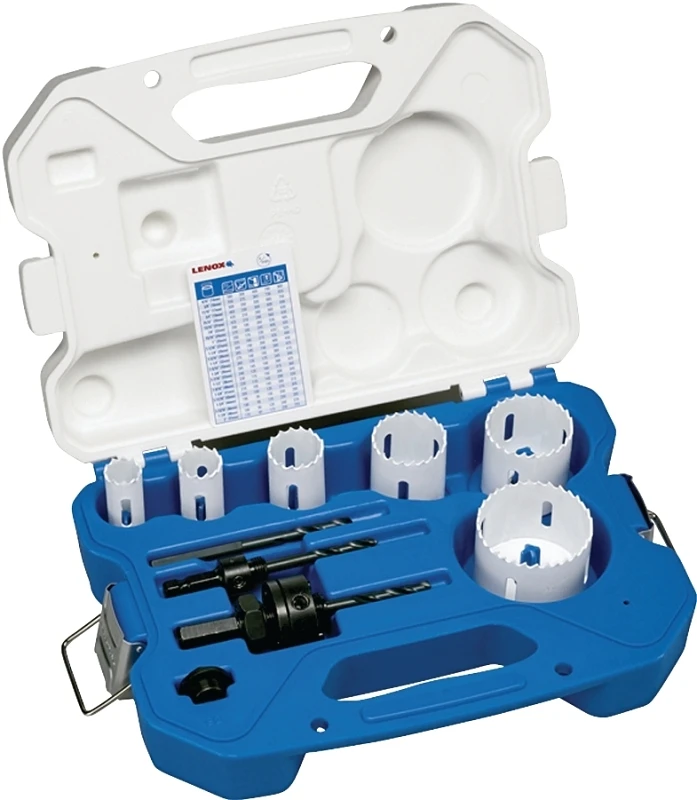 Speed Slot Plumber's Hole Saw Kit 9 Piece Set With Arbors And Adaptor