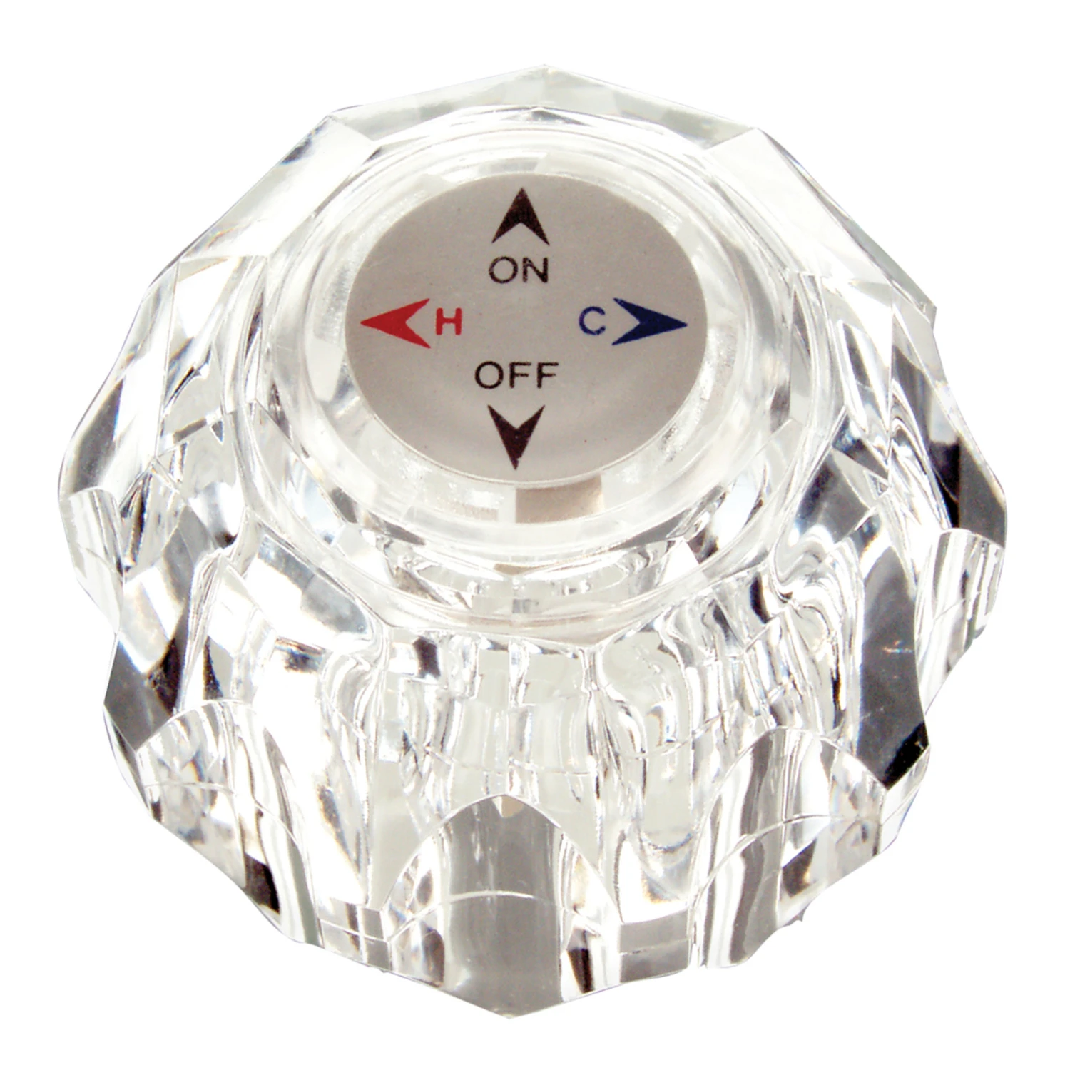 Clear Tub and Shower Faucet Handle - 2.25 in H x 1.75 in W