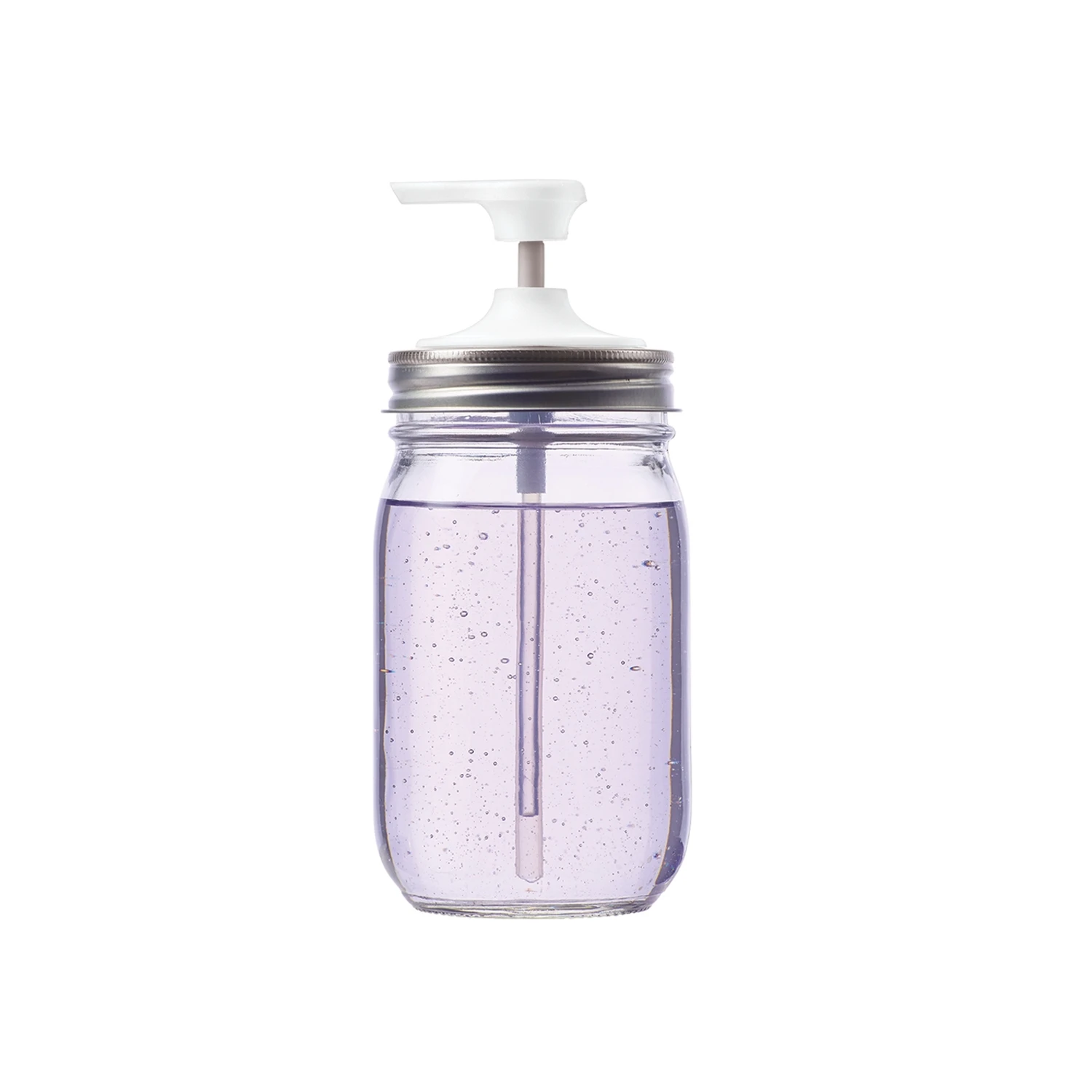 Counter Top Pump Soap Dispenser Lid For Regular Mouth Mason Jars - White