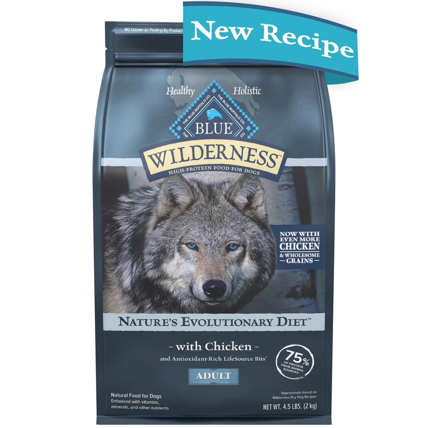 Wilderness Dry Dog Food with Chicken Flavor, 4.5 Pounds Bag