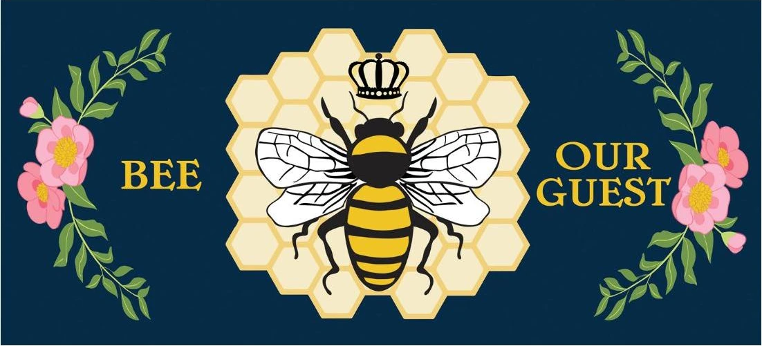 Bee Our Guest Sassafras Switch Mat 10" X 22" Indoor/outdoor Doormat
